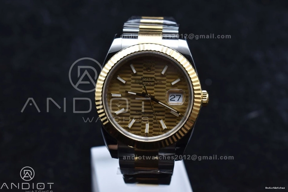 126333 YG 904L Oyster DateJust SS YG Steel Dial 41 Textured Edition Best Clean Sleek 608 VR 1:1 on Bracelet 0713